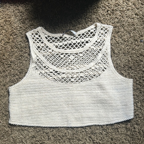 Zara Tops Zara Creme Crochet Top Poshmark